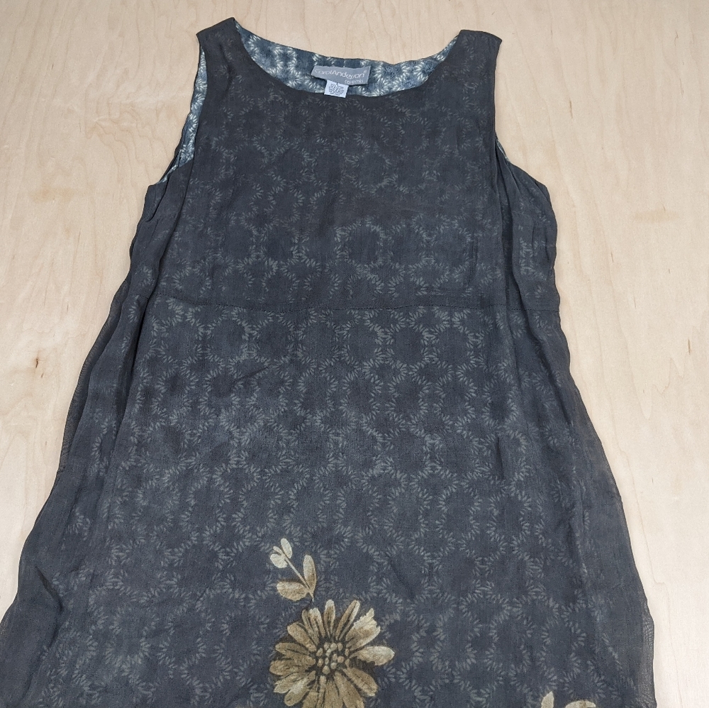 Carol Anderson CA, Vintage sleeveless Boho Tunic Dress (L)